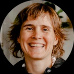 White Person, Shoulder length brown hair Blue eyes